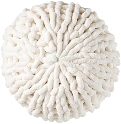 SARO LIFESTYLE Cozy Chunky Knit Round Throw Pillow 1