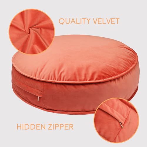 YIUOR Velvet Round Floor Pillow Comfortable Seat Cushion