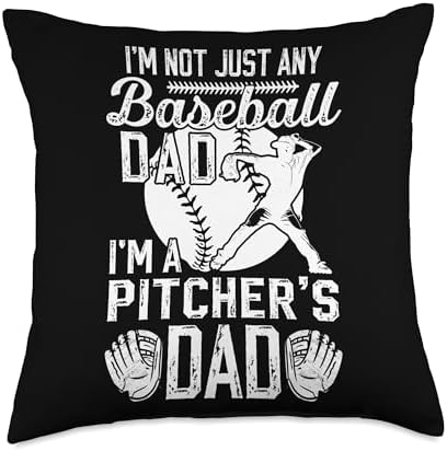 Funny Baseball Pitcher Dad Fathers Day Throw Pillow 1