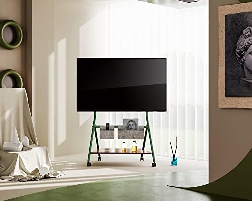 FITUEYES Corner TV Stand with 4 Silent Wheels