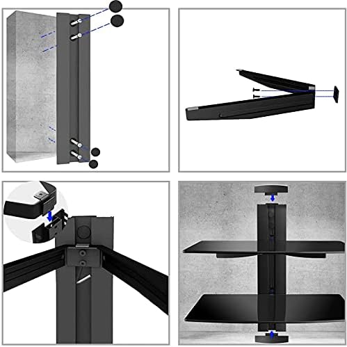 Suptek Speaker Mount with 2 Shelves Black CS202