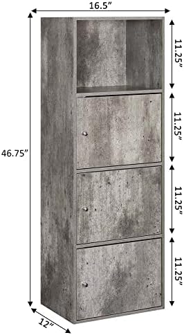 Convenience Concepts Xtra Storage 3 Door Cabinet 165 In