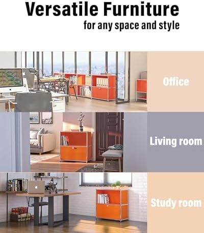 325 Inch Flip Top Side Table with Detachable Wheels and Storage - Modern Orange Bedroom Furniture