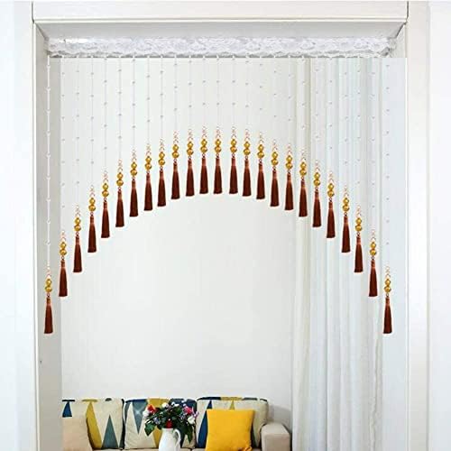 Tophacker Beaded Curtain with Tassels and Crystal Beads