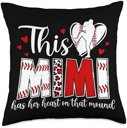 Proud Baseball Pitcher Mimi Throw Pillow 1