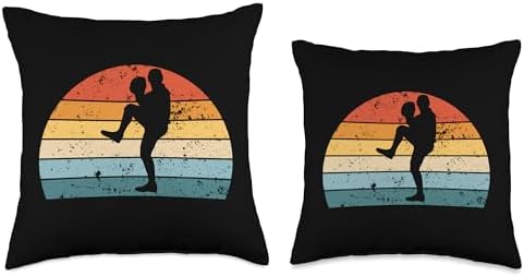 Retro Baseball Pitcher Throw Pillow