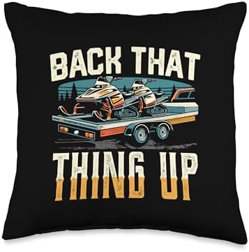 Back That Thing Up Snow Mobile Throw Pillow