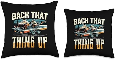 Back That Thing Up Snow Mobile Throw Pillow