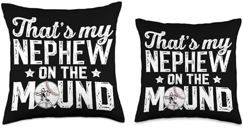 Proud Baseball Pitcher Uncle Throw Pillow