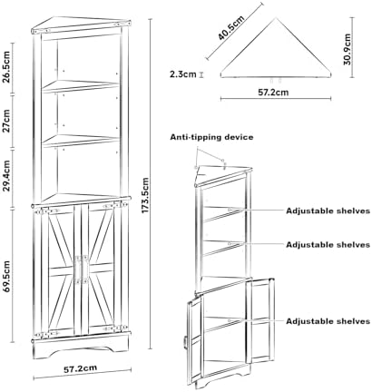 Panana Tall Corner Cabinet Black