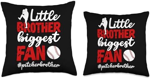 Little Brother Baseball Pitcher Throw Pillow