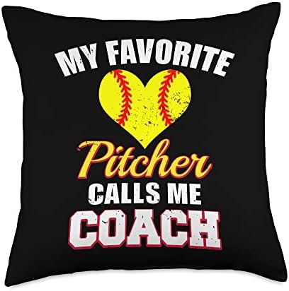 Pitcher Softball Coach Throw Pillow