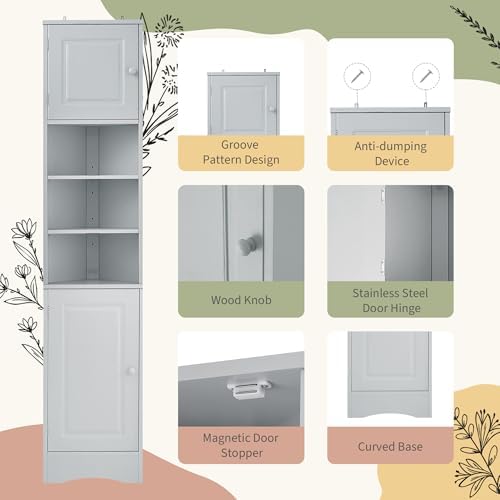 Tall Corner Storage Cabinet With 6 Adjustable Shelves 1