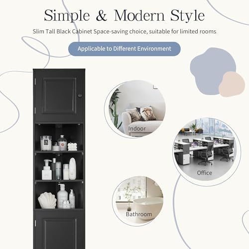 Tall Corner Storage Cabinet with 6 Adjustable Shelves