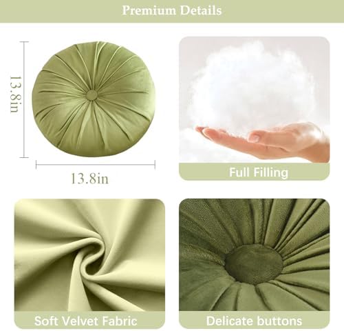 Velvet Round Throw Pillow with Pumpkin Design Dark Coffee 138