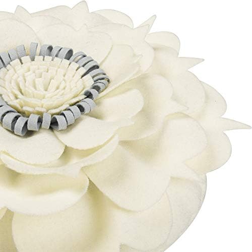 OiseauVoler 3D Flower Throw Pillow 13x13 Inch Handmade White Decor