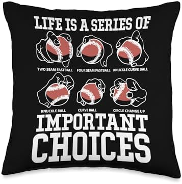 Life Is A Series Of Important Choices Baseball Pitcher Throw Pillow 1