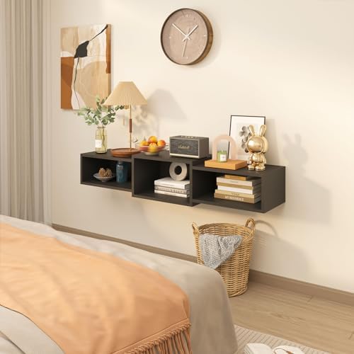 IBUYKE Floating TV Stand Wall Mounted with Power Outlet
