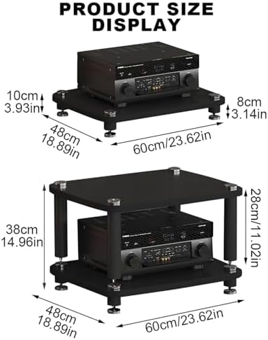 Red Corner Audio Visual Storage Rack 60x48x10cm