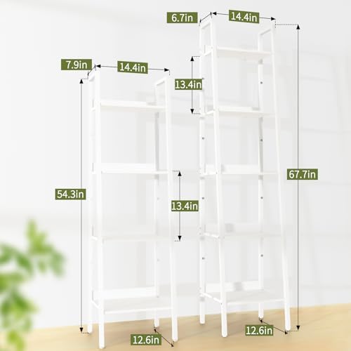 Yoobure 4 Tier Ladder Bookshelf Corner Storage Shelf