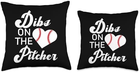 Dibs On The Pitcher Baseball Throw Pillow