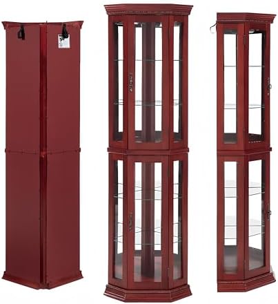 Ball Cast 70 H Lighted Corner Curio Cabinet