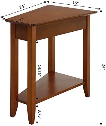 Convenience Concepts American Heritage Wedge End Table 24 Classic Storage Shelf