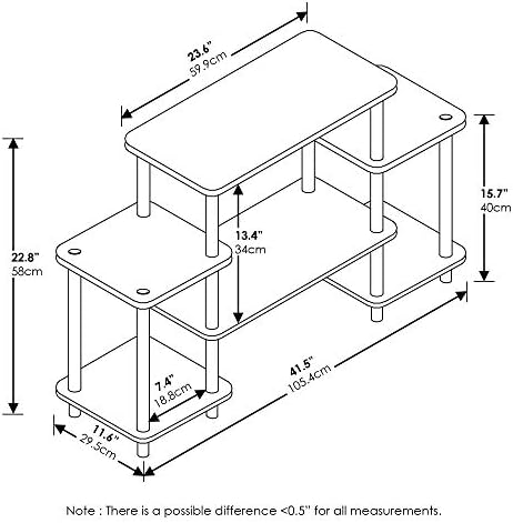 Furinno Turn-N-Tube TV Stand No Tools Square Corner