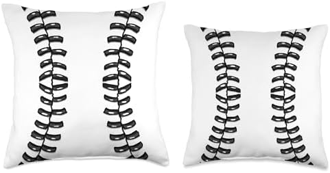 Black White Baseball Throw Pillow Gift for Sports Lovers