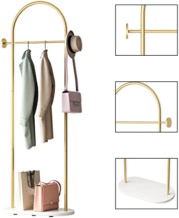 DRIRON Modern Gold Clothes Racks with Shelves