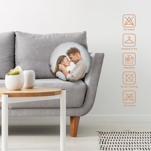 Custom Pillows with Picture 16x16 Personalized Throw Pillow Cover for Couples Family Friends
