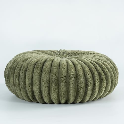 HIG Decorative Round Throw Pillows Set of 2 Velvet Pumpkin Pillows