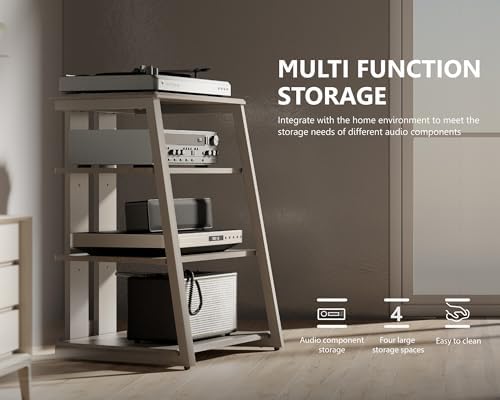 Modern 4-Tier AV Media Stand Corner Shelf for Xbox One PS4