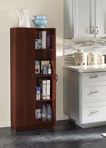 ClosetMaid Dark Cherry Pantry Cabinet with 2 Doors and Adjustable Shelves