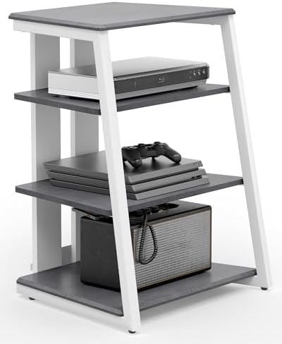 Modern 4-Tier Adjustable Media Stand for Xbox One PS4 Grey