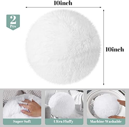 Harrycle 2 Piece Round Plush Throw Pillow Set White 10 Inch Decorative For Home