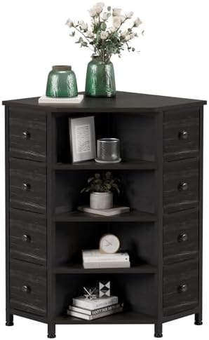 LUMTOK 8 Drawer Corner Dresser with Storage