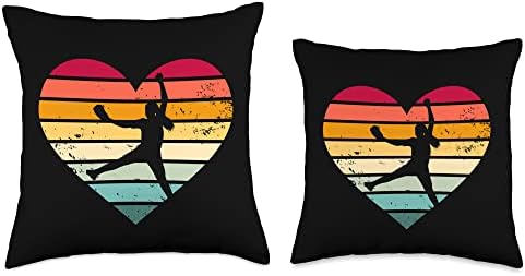 Vintage Color Funny Pitcher Heart Throw Pillow