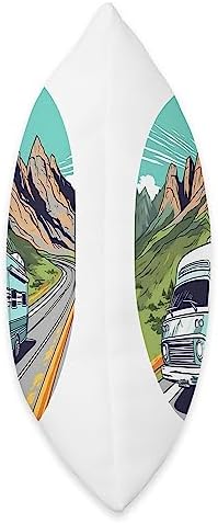 Caravan RV Camper Van Throw Pillow 16x16 Multicolor 1