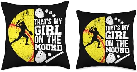 Softball Pitcher Dad Throw Pillow