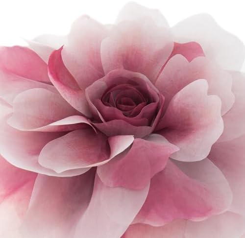 3D Peony Flower Throw Pillow with Insert Velvet and Chiffon Decor 12 Inch Red Gradient