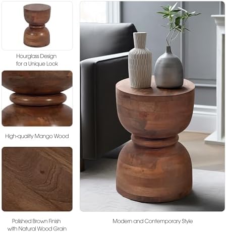 Sagebrook Home Brown Mango Wood Accent Table