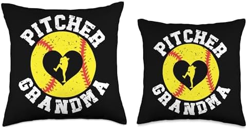 Softball Pitcher Grandma Throw Pillow for Mothers Day 1