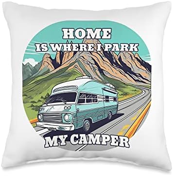 Caravan RV Camper Throw Pillow 16x16 Multicolor 1