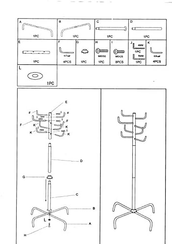 Frenchi Home Furnishing 8 Hooks Metal Coat Rack 1