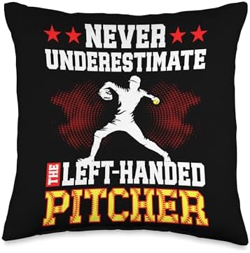 Left-Handed Pitcher Throw Pillow for Funny Gift