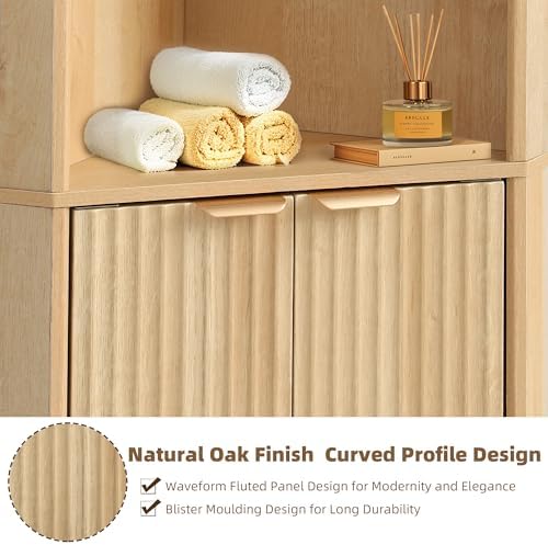 GIODIR 68 Inch Tall Fluted Corner Cabinet