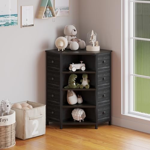 LUMTOK 8 Drawer Corner Dresser with Storage