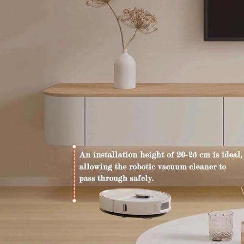 Sobstkeo Floating TV Stand Wall Mounted Cabinet 140CM Wood and White