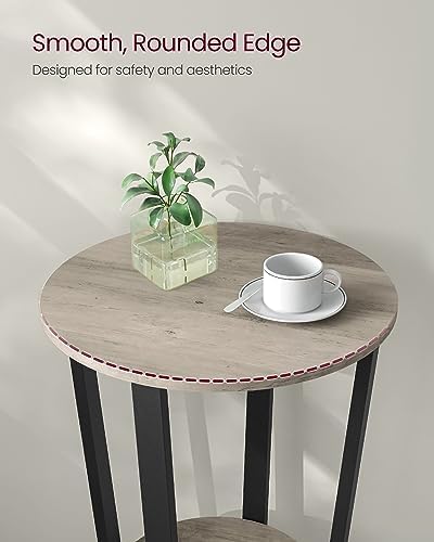 VASAGLE Round End Table with Storage Shelf